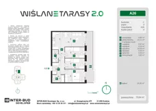 4 pokoje, mieszkanie 73,64 m², piętro 4, oferta nr A.26, Wiślane Tarasy 2.0, Kraków, Grzegórzki, ul. Grzegórzecka/Stachowskiego