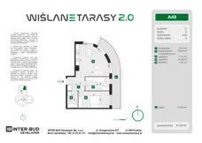 3 pokoje, mieszkanie 61,09 m², piętro 8, oferta nr A.49, Wiślane Tarasy 2.0, Kraków, Grzegórzki, ul. Grzegórzecka/Stachowskiego