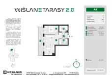 2 pokoje, mieszkanie 47,24 m², piętro 1, oferta nr A.6, Wiślane Tarasy 2.0, Kraków, Grzegórzki, ul. Grzegórzecka/Stachowskiego