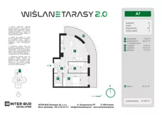 3 pokoje, mieszkanie 61,58 m², piętro 1, oferta nr A.7, Wiślane Tarasy 2.0, Kraków, Grzegórzki, ul. Grzegórzecka/Stachowskiego