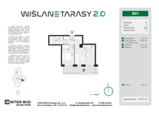 2 pokoje, mieszkanie 40,12 m², piętro 1, oferta nr B.81, Wiślane Tarasy 2.0, Kraków, Grzegórzki, ul. Grzegórzecka/Stachowskiego