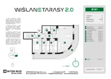 4 pokoje, mieszkanie 87,90 m², piętro 8, oferta nr B.181, Wiślane Tarasy 2.0, Kraków, Grzegórzki, ul. Grzegórzecka/Stachowskiego