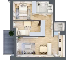 3 pokoje, mieszkanie 55,53 m², piętro 1, oferta nr M07, Legnicka Ursus, Warszawa, Ursus, Skorosze, ul. Legnicka
