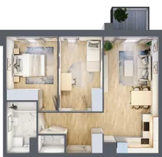 3 pokoje, mieszkanie 55,62 m², piętro 2, oferta nr M34, Legnicka Ursus, Warszawa, Ursus, Skorosze, ul. Legnicka
