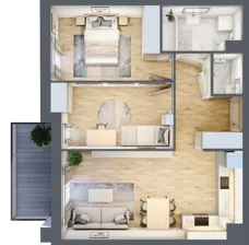 3 pokoje, mieszkanie 58,65 m², piętro 1, oferta nr M58, Legnicka Ursus, Warszawa, Ursus, Skorosze, ul. Legnicka
