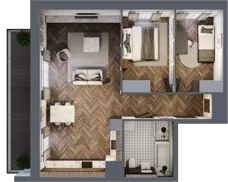 3 pokoje, apartament 67,87 m², piętro 1, oferta nr E.1.9, Inspire, Katowice, Osiedle Paderewskiego-Muchowiec, Dolina Trzech Stawów, ul. gen. Sikorskiego 41