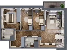 4 pokoje, apartament 81,94 m², piętro 5, oferta nr E.5.6, Inspire, Katowice, Osiedle Paderewskiego-Muchowiec, Dolina Trzech Stawów, ul. gen. Sikorskiego 41