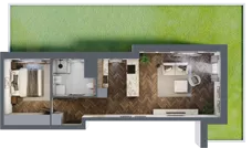 3 pokoje, apartament 50,74 m², parter, oferta nr F.0.6, Inspire, Katowice, Osiedle Paderewskiego-Muchowiec, Dolina Trzech Stawów, ul. gen. Sikorskiego 41