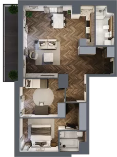 3 pokoje, apartament 77,79 m², piętro 2, oferta nr F.2.7, Inspire, Katowice, Osiedle Paderewskiego-Muchowiec, Dolina Trzech Stawów, ul. gen. Sikorskiego 41