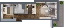 3 pokoje, apartament 51,14 m², piętro 3, oferta nr F.3.6, Inspire, Katowice, Osiedle Paderewskiego-Muchowiec, Dolina Trzech Stawów, ul. gen. Sikorskiego 41
