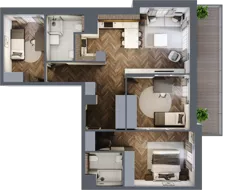4 pokoje, apartament 87,07 m², piętro 6, oferta nr F.6.3, Inspire, Katowice, Osiedle Paderewskiego-Muchowiec, Dolina Trzech Stawów, ul. gen. Sikorskiego 41