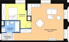 2 pokoje, apartament 52,38 m², piętro 1, oferta nr AA.03, Strefa Progress, Łódź, Śródmieście, Śródmieście-Wschód, al. Kościuszki 132 / ul. Piotrkowska 217