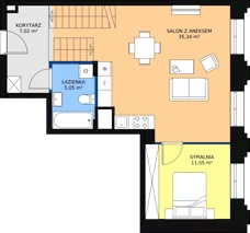 2 pokoje, apartament 70,68 m², piętro 2, oferta nr AA.11, Strefa Progress, Łódź, Śródmieście, Śródmieście-Wschód, al. Kościuszki 132 / ul. Piotrkowska 217