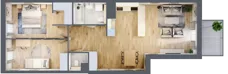3 pokoje, mieszkanie 74,10 m², piętro 2, oferta nr N.3.07, CITYFLOW, Warszawa, Wola, Ulrychów, ul. Redutowa 9