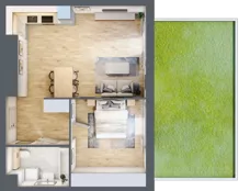 2 pokoje, mieszkanie 51,68 m², parter, oferta nr W.1.01, CITYFLOW, Warszawa, Wola, Ulrychów, ul. Redutowa 9