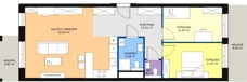3 pokoje, mieszkanie 75,45 m², piętro 1, oferta nr B.02.02, NOW, Łódź, Widzew, Stary Widzew, ul. Dowborczyków 18