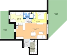 3 pokoje, mieszkanie 72,51 m², parter, oferta nr D.01.02, NOW, Łódź, Widzew, Stary Widzew, ul. Dowborczyków 18