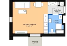 1 pokój, mieszkanie 34,09 m², piętro 1, oferta nr D.02.02, NOW, Łódź, Widzew, Stary Widzew, ul. Dowborczyków 18