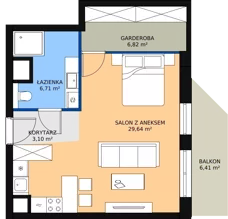 2 pokoje, mieszkanie 46,18 m², piętro 2, oferta nr D.03.06, NOW, Łódź, Widzew, Stary Widzew, ul. Dowborczyków 18