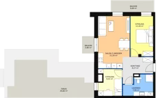 3 pokoje, mieszkanie 56,76 m², piętro 4, oferta nr D.05.01, NOW, Łódź, Widzew, Stary Widzew, ul. Dowborczyków 18