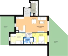 3 pokoje, mieszkanie 73,35 m², parter, oferta nr E.01.01, NOW, Łódź, Widzew, Stary Widzew, ul. Dowborczyków 18