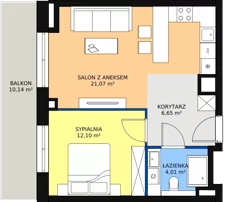 2 pokoje, mieszkanie 44,19 m², piętro 5, oferta nr E.06.05, NOW, Łódź, Widzew, Stary Widzew, ul. Dowborczyków 18
