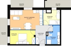 3 pokoje, mieszkanie 56,70 m², piętro 6, oferta nr E.07.07, NOW, Łódź, Widzew, Stary Widzew, ul. Dowborczyków 18