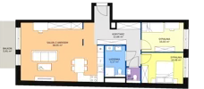 3 pokoje, mieszkanie 77,98 m², piętro 2, oferta nr F.03.08, NOW, Łódź, Widzew, Stary Widzew, ul. Dowborczyków 18