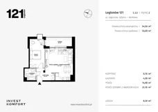 2 pokoje, apartament 53,00 m², piętro 2, oferta nr CYLK_CYLK_C.3.5, Legionów 121, Gdynia, Redłowo, ul. Legionów 121