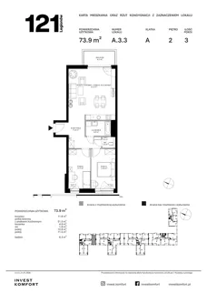 3 pokoje, apartament 73,90 m², piętro 2, oferta nr CYLK_CYLK_A.3.3, Legionów 121, Gdynia, Redłowo, ul. Legionów 121