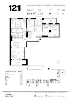 5 pokoi, apartament 128,80 m², piętro 2, oferta nr CYLK_CYLK_D.3.5, Legionów 121, Gdynia, Redłowo, ul. Legionów 121
