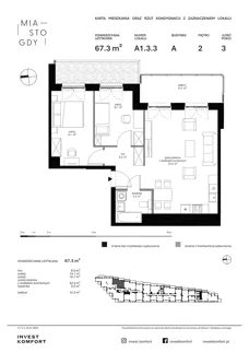 3 pokoje, apartament 67,30 m², piętro 2, oferta nr WLAD_A_A1.3.3., Miasto GDY, Gdynia, Śródmieście, ul. Władysława IV
