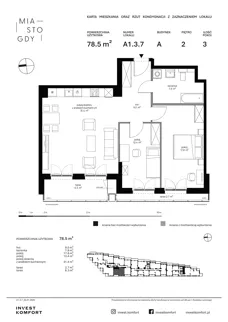 3 pokoje, apartament 78,50 m², piętro 2, oferta nr WLAD_A_A1.3.7, Miasto GDY, Gdynia, Śródmieście, ul. Władysława IV