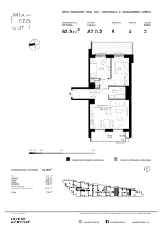 3 pokoje, apartament 62,90 m², piętro 4, oferta nr WLAD_A_A2.5.2, Miasto GDY, Gdynia, Śródmieście, ul. Władysława IV