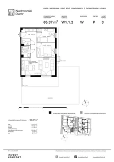 3 pokoje, apartament 65,37 m², parter, oferta nr NAD3_UW_W1.1.2, Nadmorski Dwór, Gdańsk, Brzeźno, ul. Nadmorski Dwór