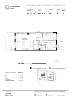 3 pokoje, apartament 84,05 m², parter, oferta nr NAD3_UW_W2.1.1, Nadmorski Dwór, Gdańsk, Brzeźno, ul. Nadmorski Dwór