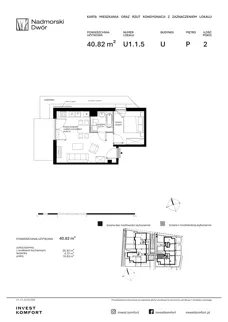 2 pokoje, apartament 40,80 m², parter, oferta nr NAD3_UW_U1.1.5, Nadmorski Dwór, Gdańsk, Brzeźno, ul. Nadmorski Dwór
