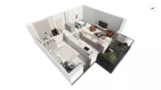 2 pokoje, apartament 59,90 m², piętro 1, oferta nr BER2_IJK_K2.1.1, Nowe Kolibki, Gdynia, Orłowo, Kolibki, ul. Bernadowska