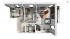 3 pokoje, apartament 65,05 m², piętro 1, oferta nr BER2_IJK_I3.1.1, Nowe Kolibki, Gdynia, Orłowo, Kolibki, ul. Bernadowska