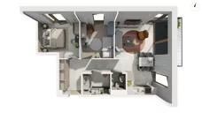 3 pokoje, apartament 65,00 m², piętro 2, oferta nr BER2_IJK_I3.2.1, Nowe Kolibki, Gdynia, Orłowo, Kolibki, ul. Bernadowska