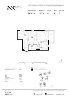 3 pokoje, apartament 65,00 m², piętro 2, oferta nr BER2_IJK_I3.2.1, Nowe Kolibki, Gdynia, Orłowo, Kolibki, ul. Bernadowska