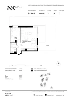 2 pokoje, apartament 59,65 m², parter, oferta nr BER2_IJK_J1.0.8, Nowe Kolibki, Gdynia, Orłowo, Kolibki, ul. Bernadowska