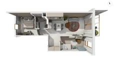 3 pokoje, apartament 63,80 m², piętro 2, oferta nr NAD3_UW_U1.3.1, Nadmorski Dwór, Gdańsk, Brzeźno, ul. Nadmorski Dwór
