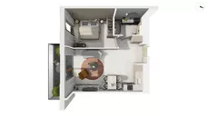 2 pokoje, apartament 51,02 m², piętro 1, oferta nr BER2_IJK_I1.1.3, Nowe Kolibki, Gdynia, Orłowo, Kolibki, ul. Bernadowska