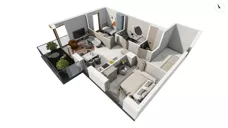 3 pokoje, apartament 67,60 m², piętro 1, oferta nr BER2_IJK_K1.1.6, Nowe Kolibki, Gdynia, Orłowo, Kolibki, ul. Bernadowska