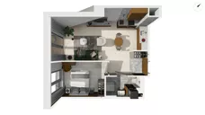 2 pokoje, mieszkanie 43,90 m², piętro 4, oferta nr WITA_A_A1.5.3, Wita 77, Gdańsk, Strzyża, ul. Wita Stwosza 77