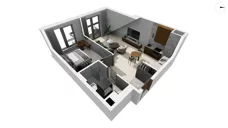 2 pokoje, mieszkanie 43,90 m², piętro 4, oferta nr WITA_A_A1.5.3, Wita 77, Gdańsk, Strzyża, ul. Wita Stwosza 77