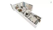 3 pokoje, apartament 63,80 m², piętro 2, oferta nr NAD3_UW_U1.3.1, Nadmorski Dwór, Gdańsk, Brzeźno, ul. Nadmorski Dwór