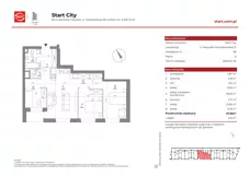 4 pokoje, mieszkanie 67,77 m², piętro 8, oferta nr 21/68, Start City, Kraków, Bieżanów-Prokocim, ul. Republiki Korczakowskiej 21