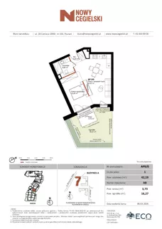 1 pokój, mieszkanie 42,19 m², parter, oferta nr A8, Nowy Cegielski, Poznań, Wilda, ul. 28 Czerwca 1956 r.